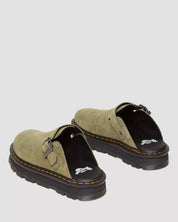 Zebzag Mules Muted Olive E.H. Suede