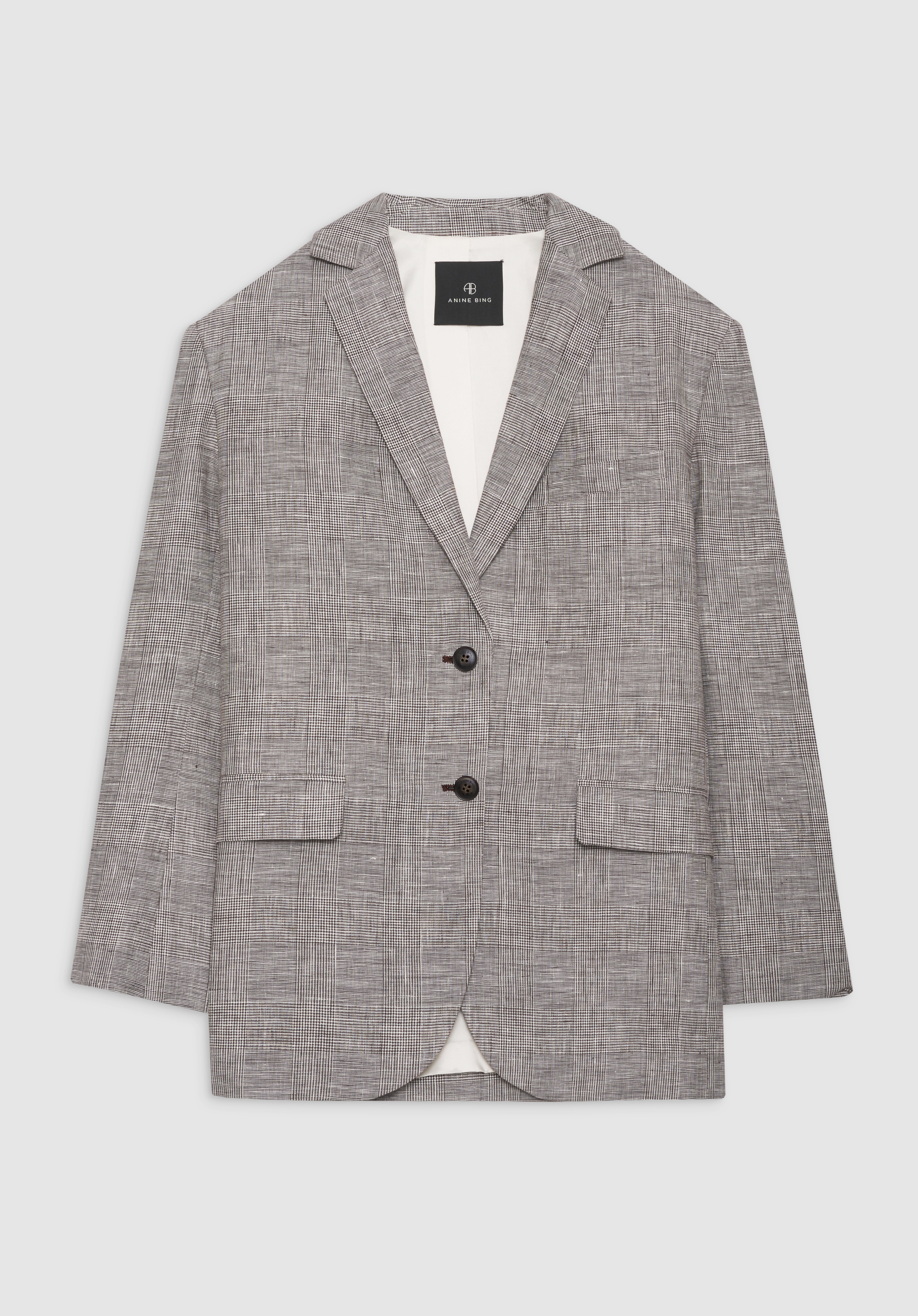 Quinn Blazer Anine Bing Brown Plaid  | PALIHOUSE