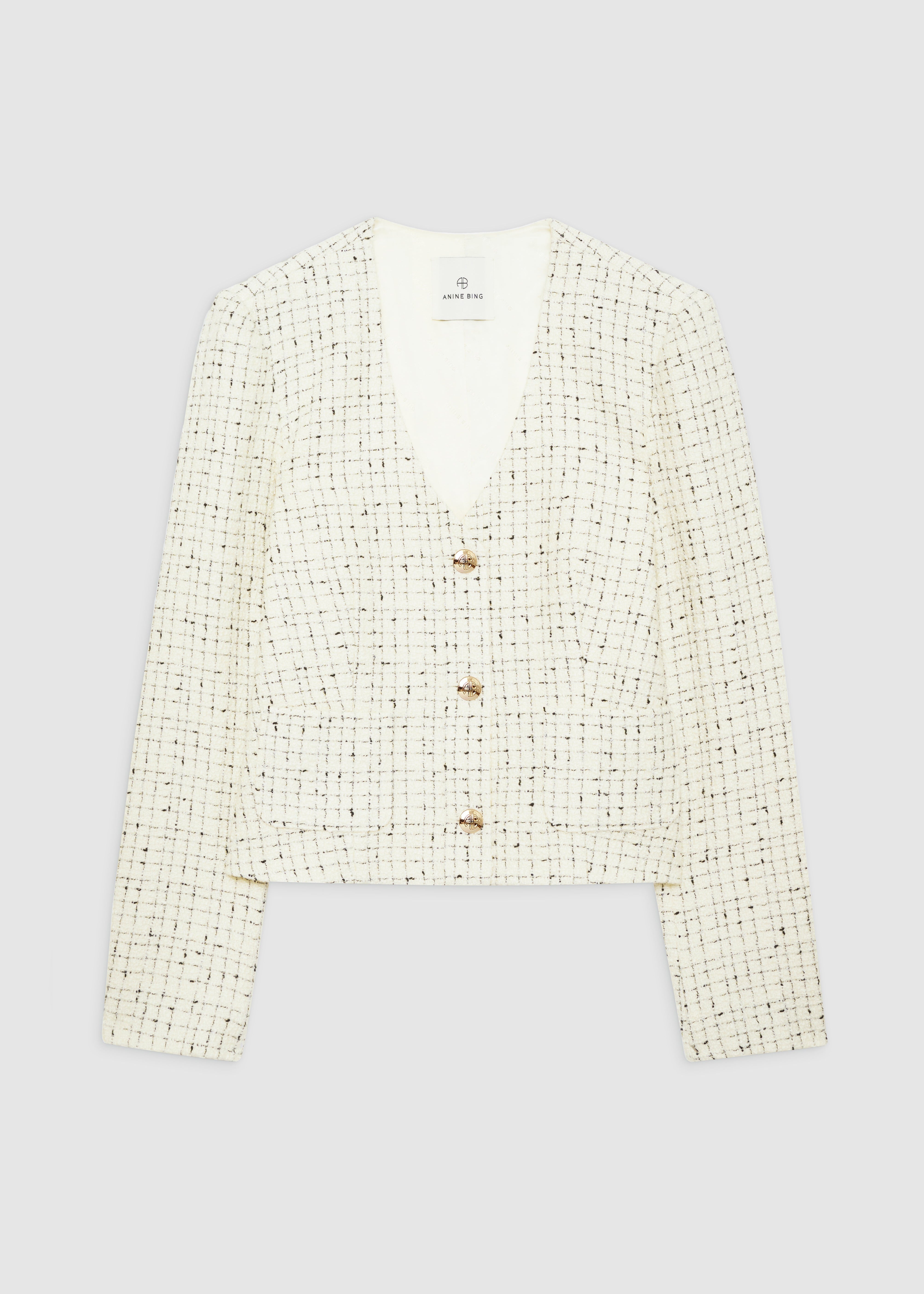 Anitta Jacket Anine Bing Cream And Black Tweed  | PALIHOUSE