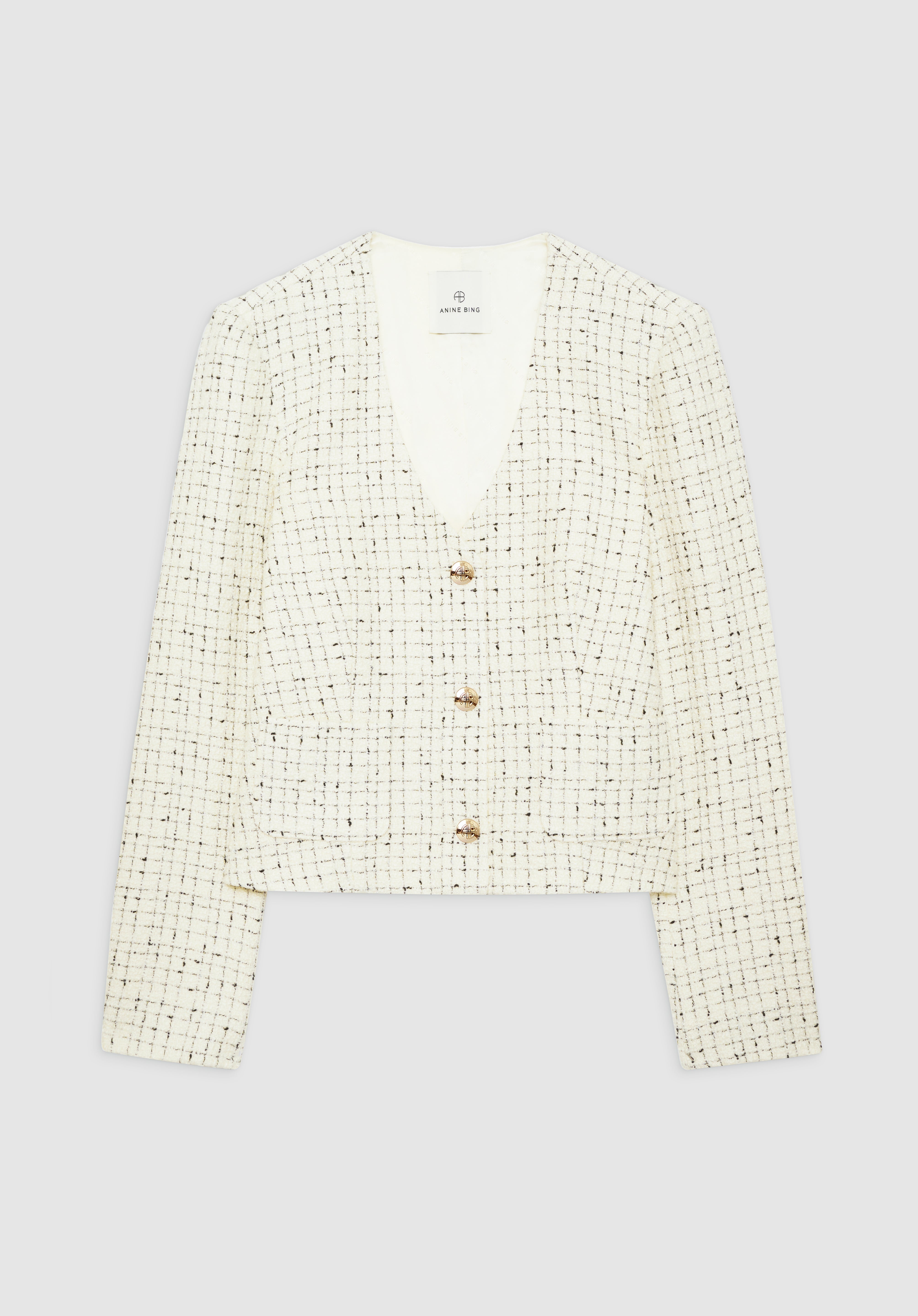 Anitta Jacket Anine Bing Cream And Black Tweed  | PALIHOUSE
