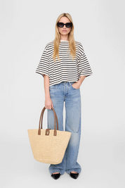 Myers Cropped Tee Stripe French Terry