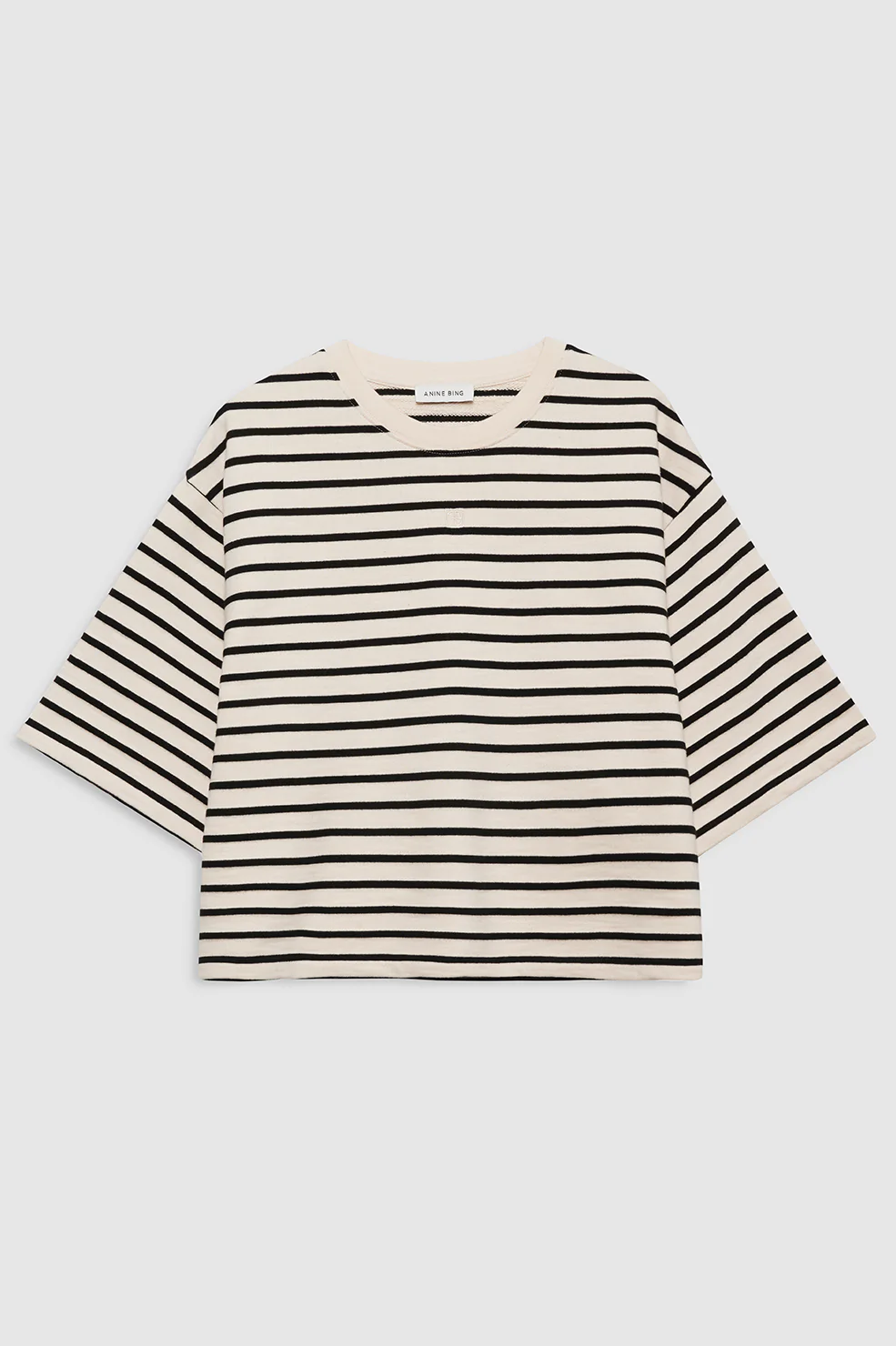 Myers Cropped Tee Stripe French Terry