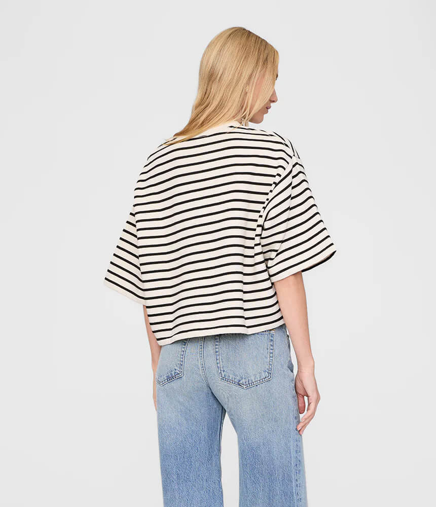 Myers Cropped Tee Stripe French Terry