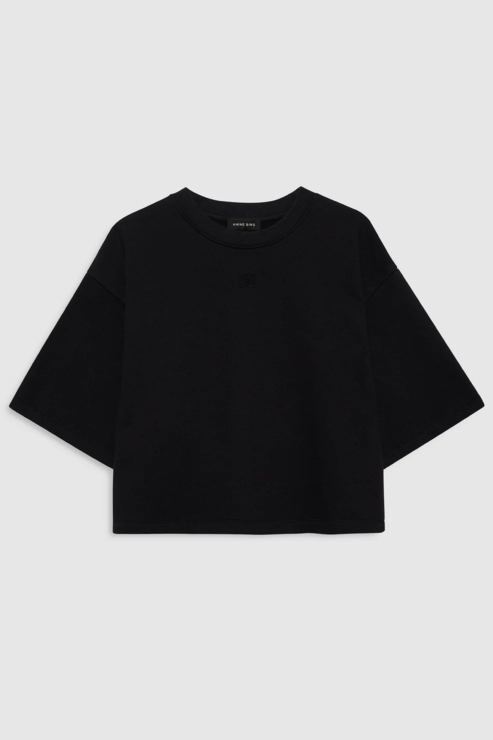 Myers Cropped Tee - Faded Black French Terry