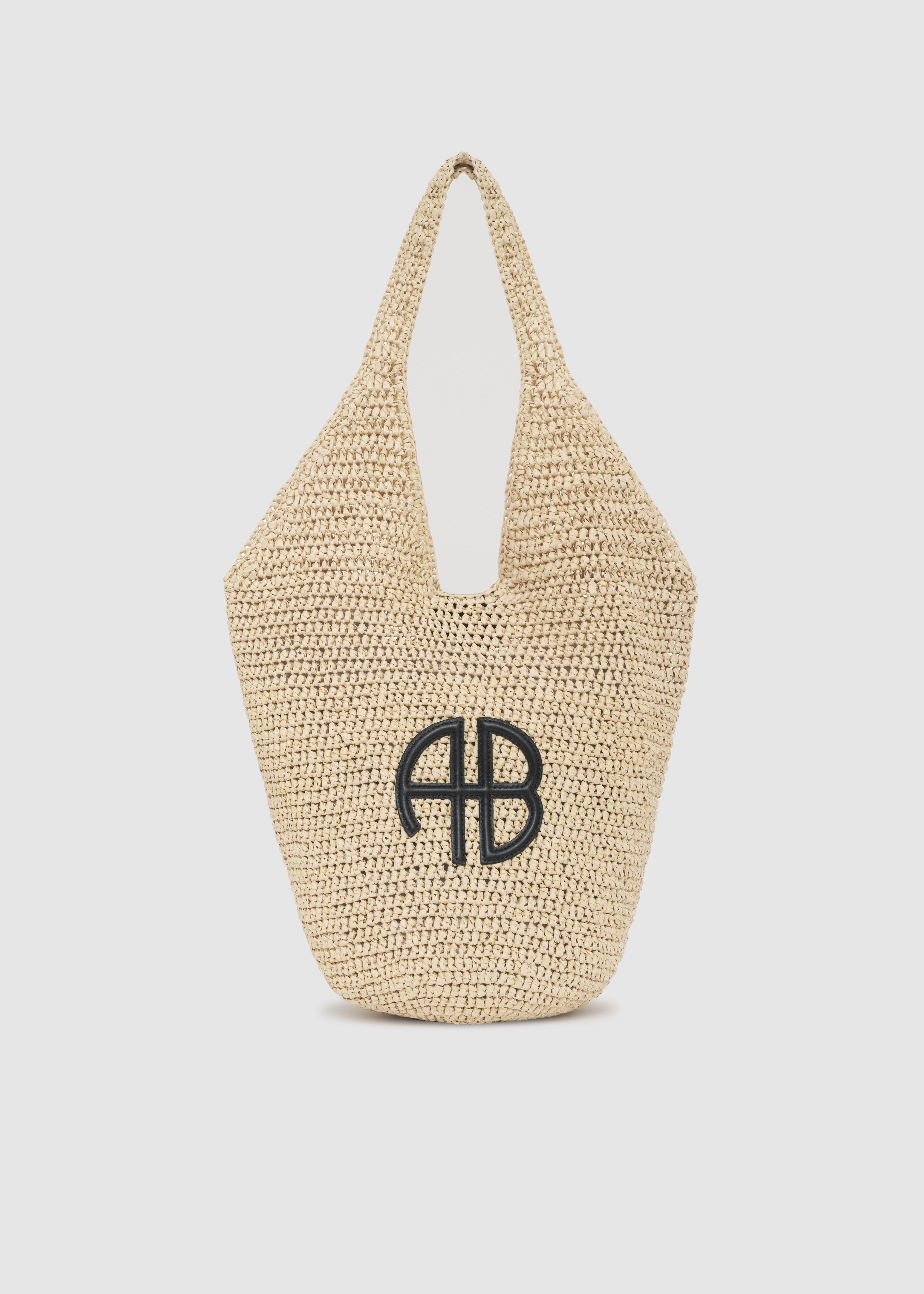 Small Leah Hobo Anine Bing Natural With Black  | PALIHOUSE
