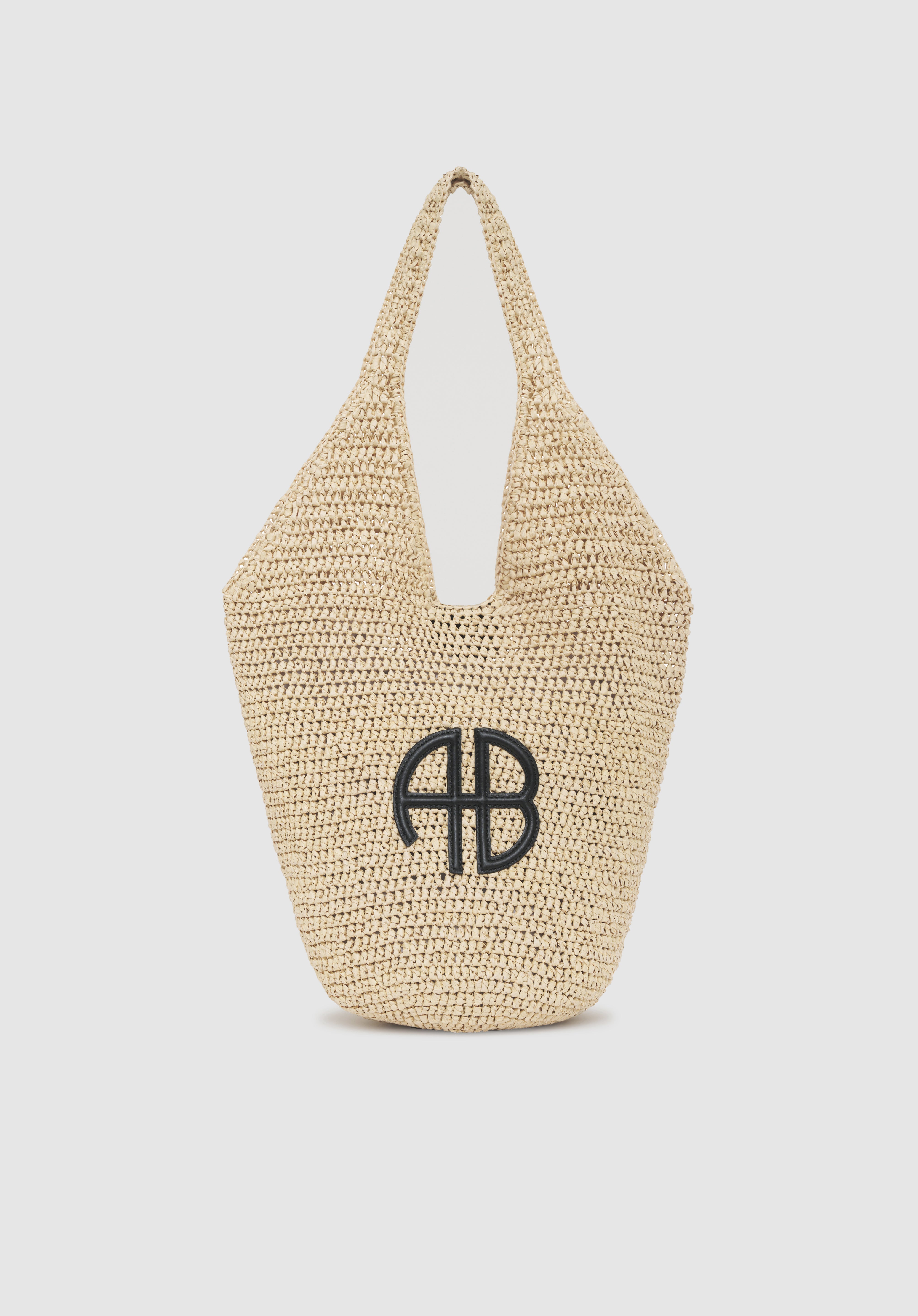 Small Leah Hobo Anine Bing Natural With Black  | PALIHOUSE