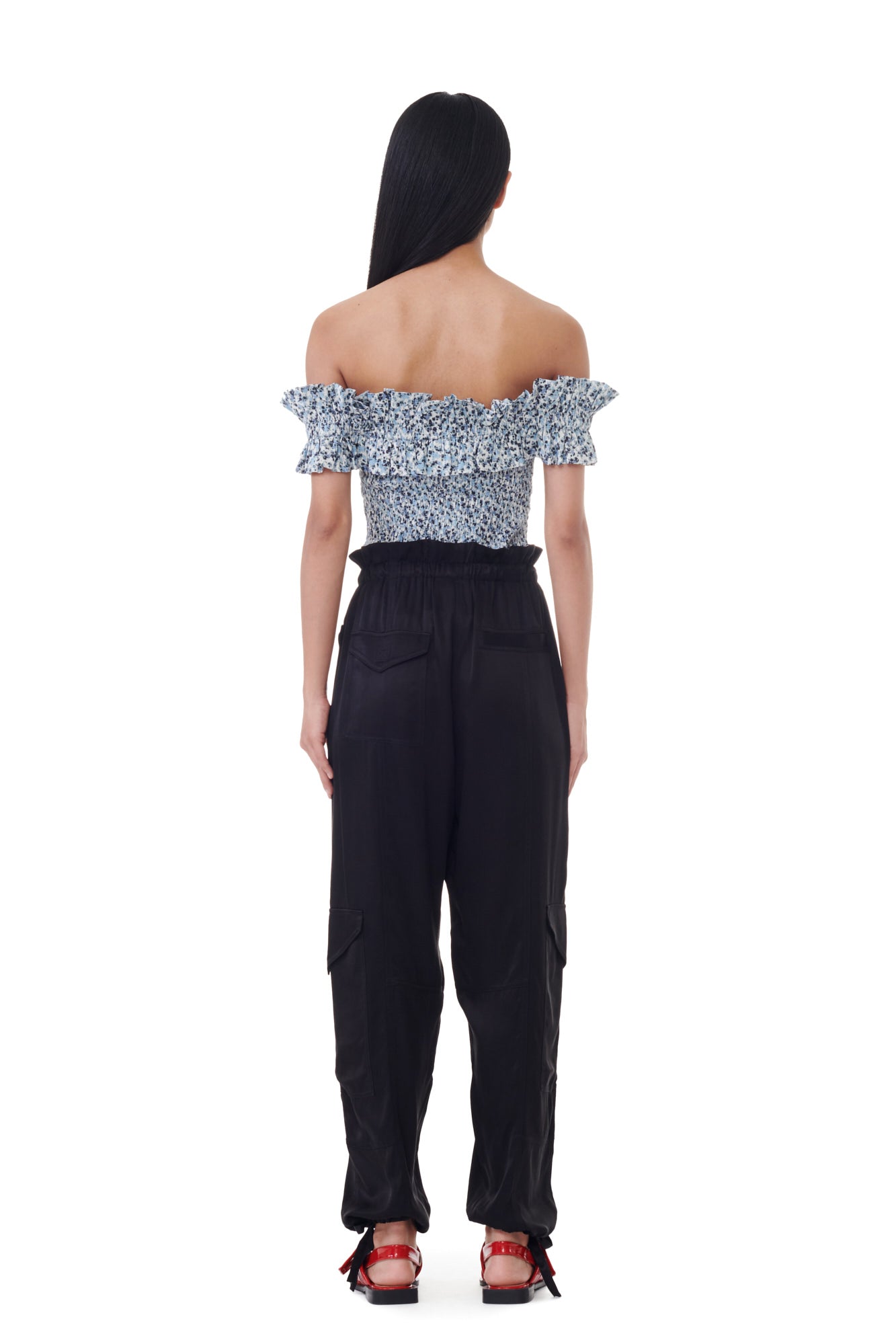 Washed Satin Pocket Pants