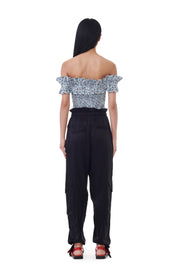 Washed Satin Pocket Pants