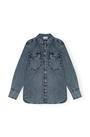 Cotton Poplin Oversized Rivet Shirt