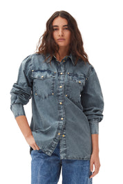 Cotton Poplin Oversized Rivet Shirt