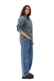 Cotton Poplin Oversized Rivet Shirt