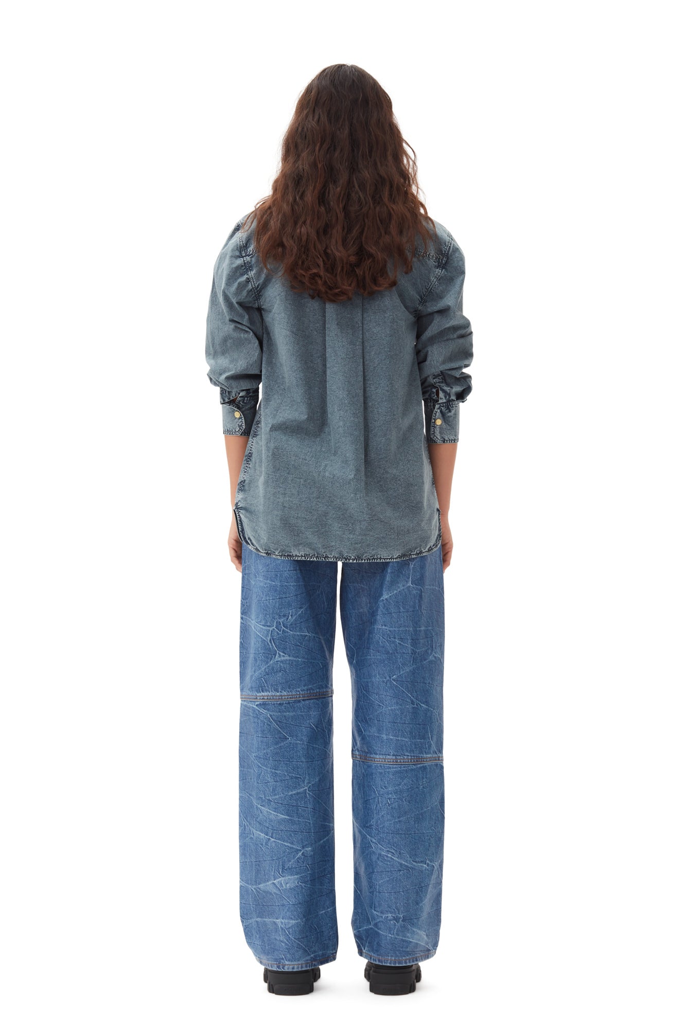 Cotton Poplin Oversized Rivet Shirt