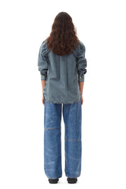 Cotton Poplin Oversized Rivet Shirt