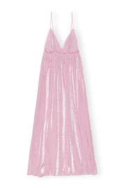 Changeant Satin Strap Dress