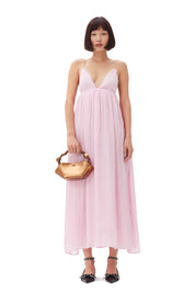 Changeant Satin Strap Dress