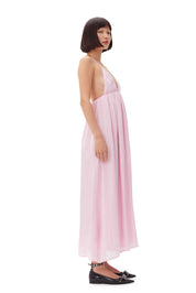 Changeant Satin Strap Dress