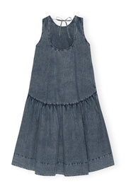 Cotton Poplin Open Back Midi Dress