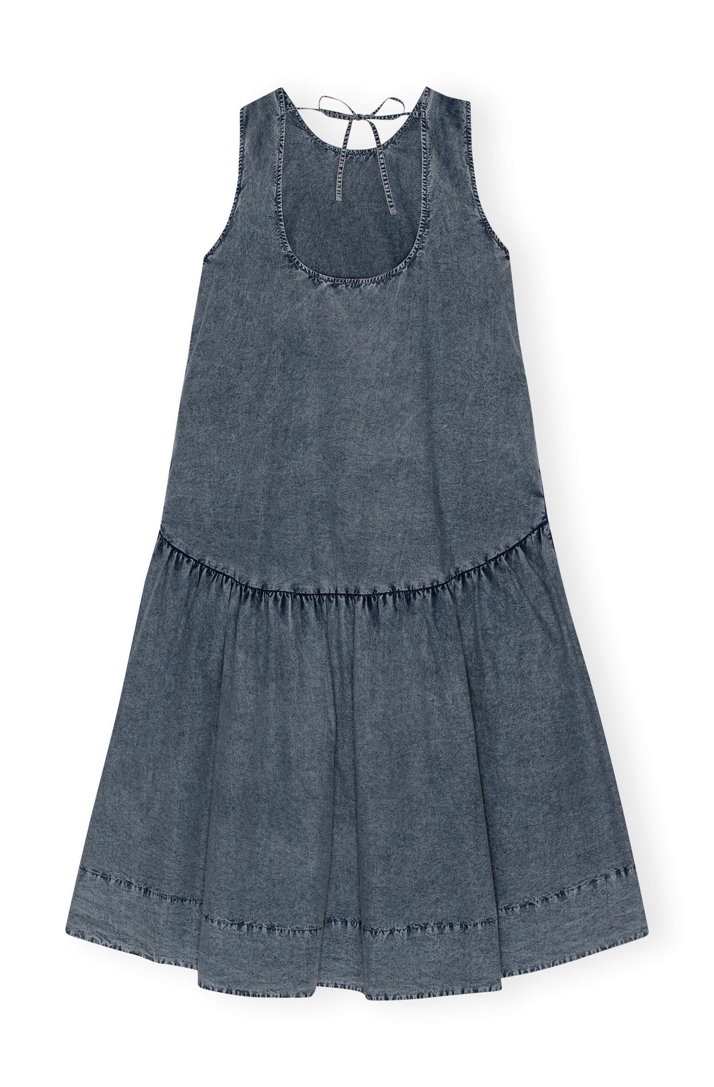 Cotton Poplin Open Back Midi Dress