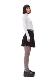 Light Twill Pleated Mini Skirt