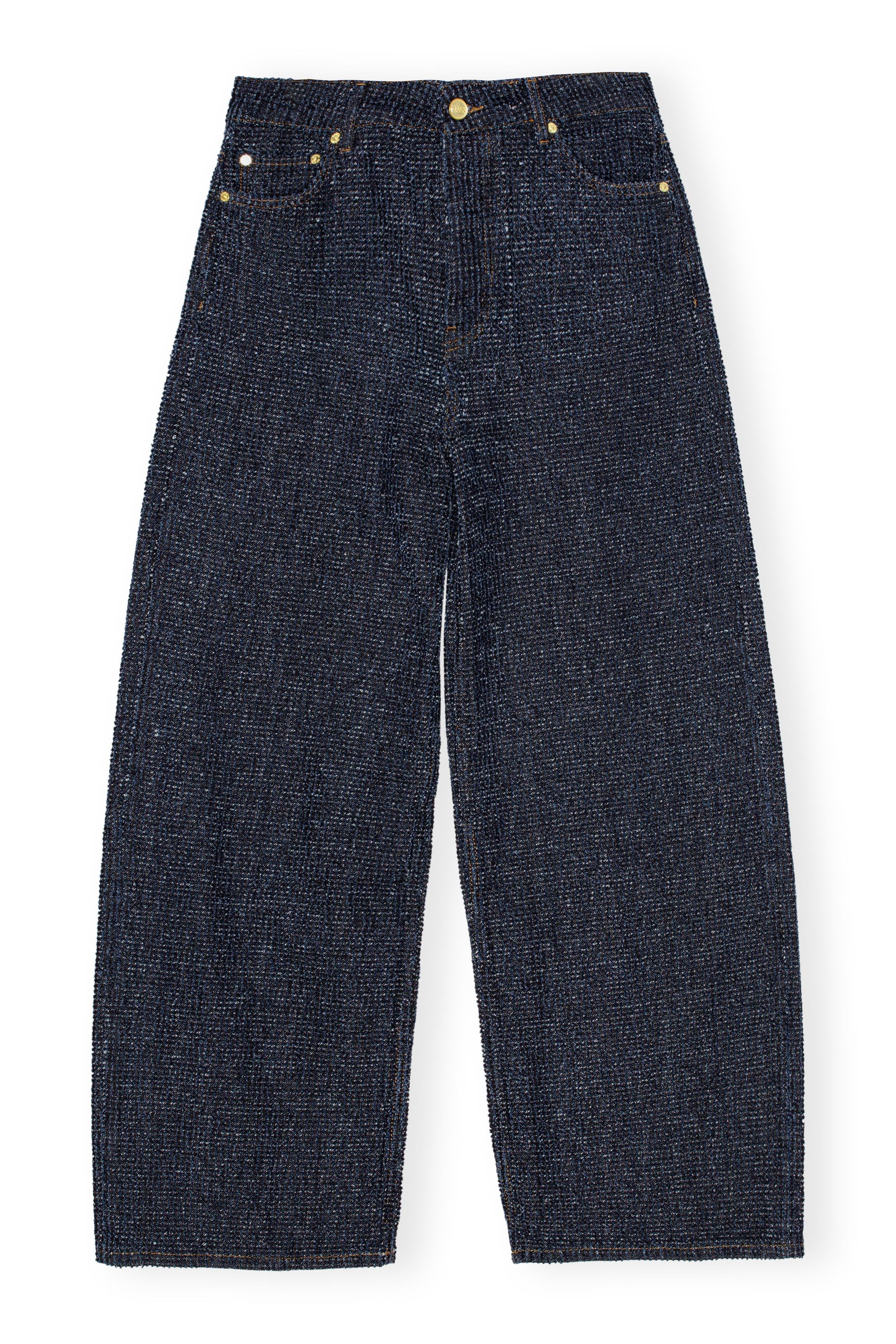Fluffy Denim Wide Jeans