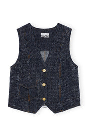Fluffy Denim Waistcoat