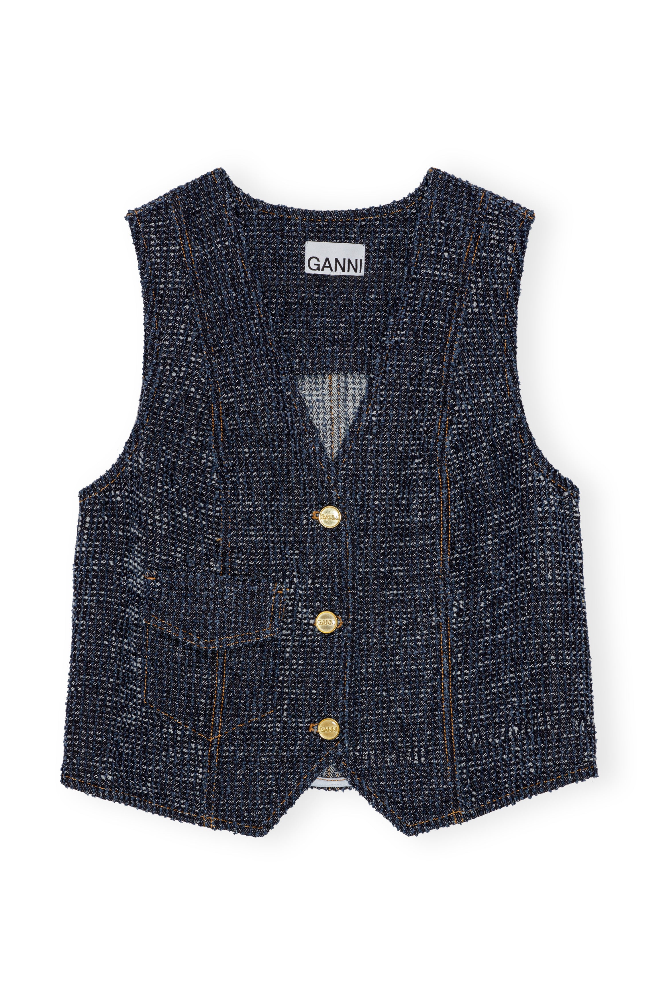 Fluffy Denim Waistcoat