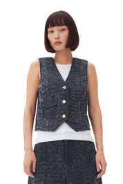 Fluffy Denim Waistcoat