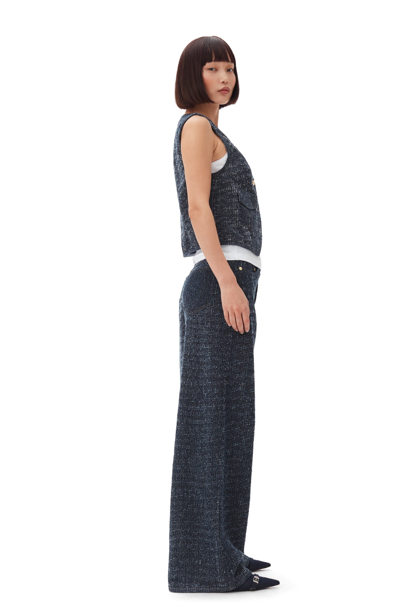 Fluffy Denim Waistcoat