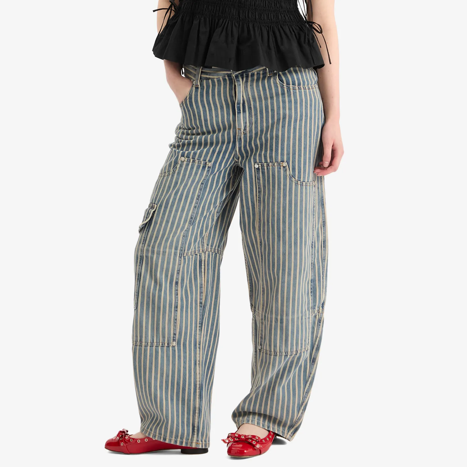 Light Stripe Denim Carpenter Jeans