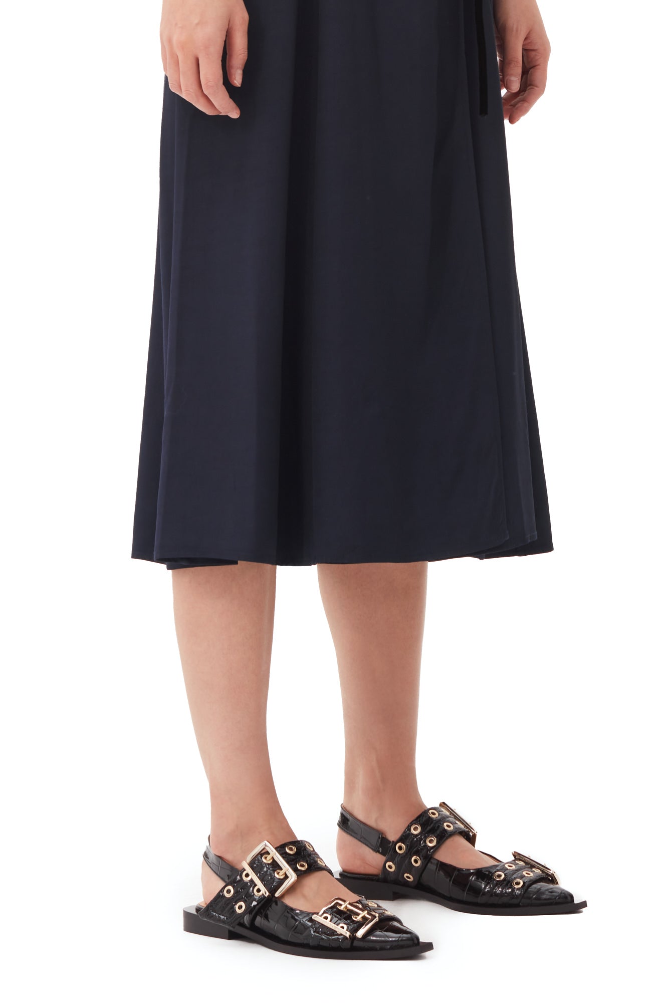 Feminine Buckle Ballerina Naplack Croco