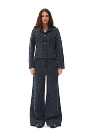 Feminine Buckle Ballerina Denim
